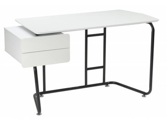 Компьютерный стол Desk 131х58х76 white / black в Кургане