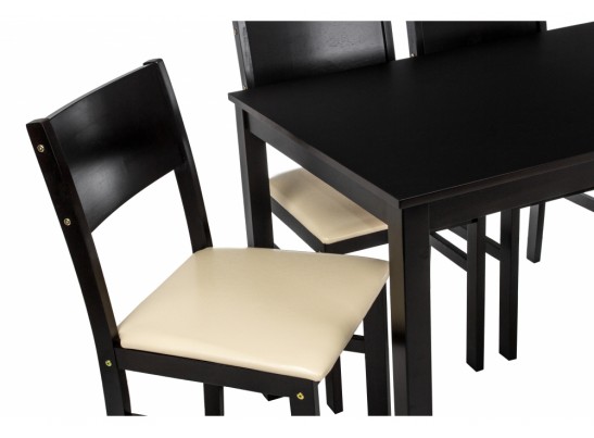 Обеденная группа Kabur (стол и 4 стула) cappuccino / cream в Кургане