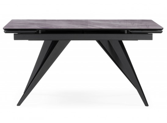 Стеклянный стол Дарвин 140(200)х80 серый мрамор / черный в Кургане