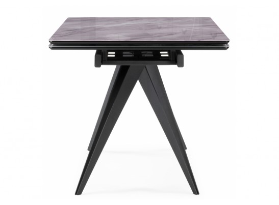 Стеклянный стол Дарвин 140(200)х80 серый мрамор / черный в Кургане