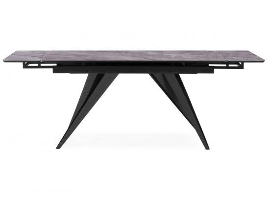 Стеклянный стол Дарвин 140(200)х80 серый мрамор / черный в Кургане