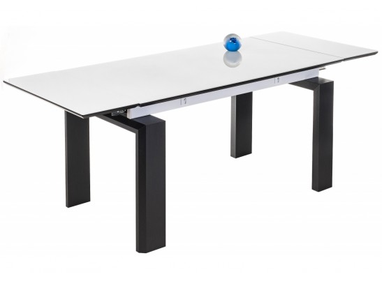 Стеклянный стол Давос белый / венге в Кургане