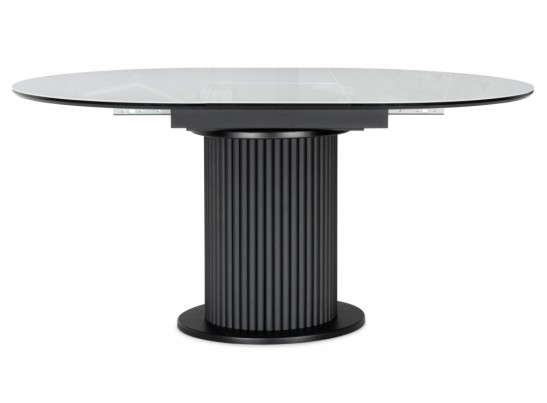 Стеклянный стол Фостер 120(160) белый / пленка черная / черный в Кургане