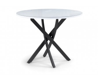 Стеклянный стол Лауриц 100х77 черный / белый