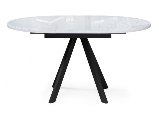Стеклянный стол Трейси 110(150)х100х75 белый / черный в Кургане