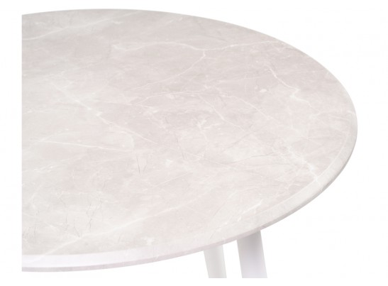 Деревянный стол Абилин 90х76 мрамор светло-серый / белый матовый в Кургане