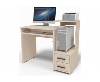 Стол компьютерный Джаз-24 99,6х49,4х86,4 правый дуб молочный