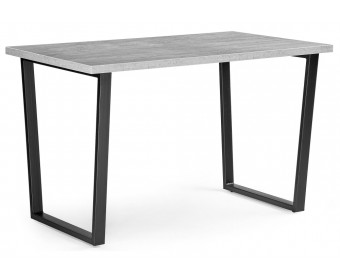 Деревянный стол Лота Лофт 140х80 черный матовый / бетон светлый