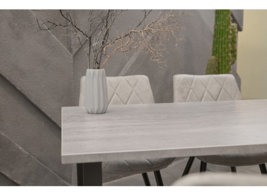 Деревянный стол Лота Лофт 140х80 черный матовый / бетон светлый в Кургане