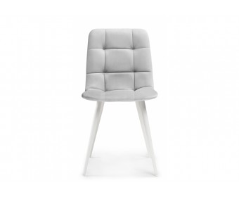 Стул на металлокаркасе Чилли К светло-серый velutto 52 / белый