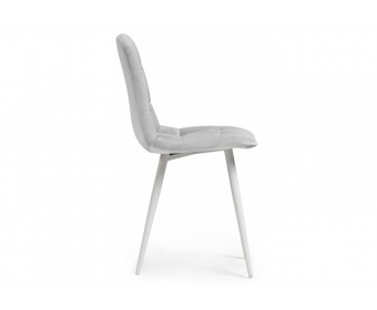 Стул на металлокаркасе Чилли К светло-серый velutto 52 / белый