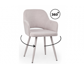 Стул на металлокаркасе Эолин 360 светло-серый (glory 36) / серый