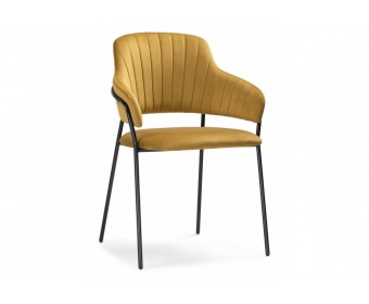 Стул на металлокаркасе Инклес желтый / черный глянец