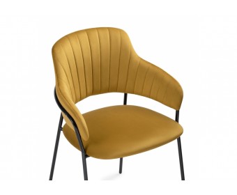 Стул на металлокаркасе Инклес желтый / черный глянец