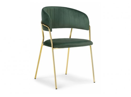 Стул на металлокаркасе Kamelia dark green / gold в Кургане