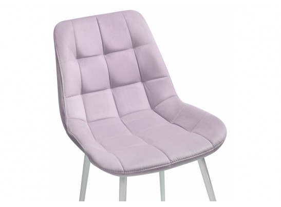 Стул на металлокаркасе Келми микровелюр светло-лиловый / белый глянец в Кургане