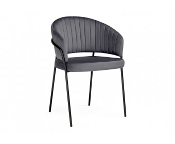 Стул на металлокаркасе Лео антрацитовый / черный