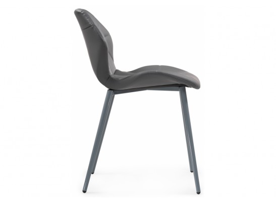 Стул на металлокаркасе Вальд экокожа серый / серый глянец в Кургане