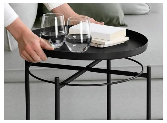 Журнальный столик-поднос Tray 1 46х52 black в Кургане