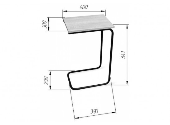 Журнальный столик Sheffilton SHT-CT9 бетон чикаго светлый / черный муар в Кургане