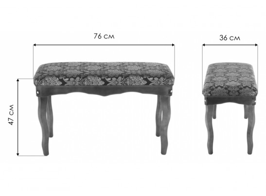 Банкетка Амадео орех / бежевый в Кургане