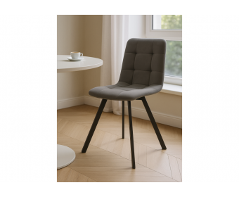 Стул на металлокаркасе Симпл темно-серый / черный