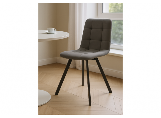 Стул на металлокаркасе Симпл темно-серый / черный в Кургане