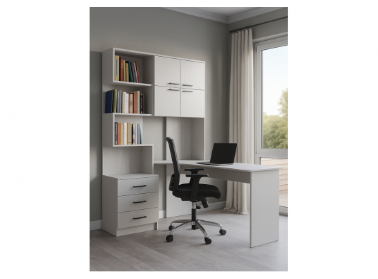 Компьютерный стол Эльброни правый белый в Кургане