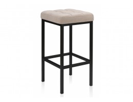 Барный стул Лофт ткань канди крем / черный матовый