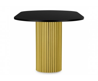 Деревянный стол Барон О 200 х 90 черная пленка шагрень / золотые ноги