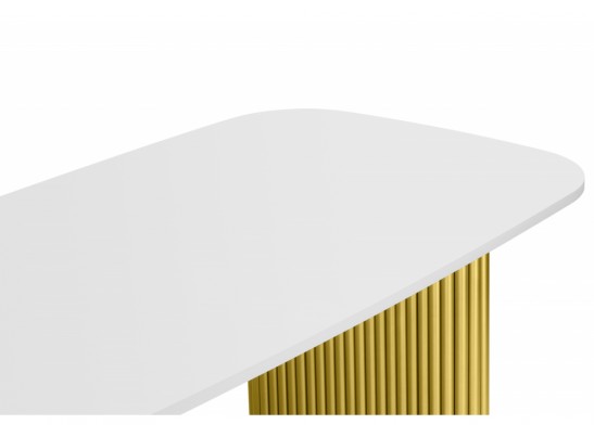 Деревянный стол Бавария B 200 х 90 белая пленка шагрень / золото