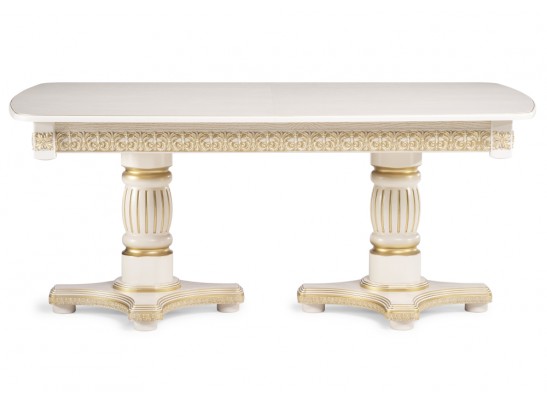 Деревянный стол Морнит 180(240)х100 слоновая кость / золото в Кургане