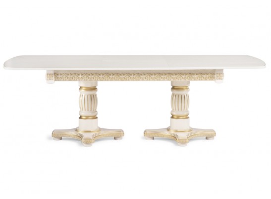 Деревянный стол Морнит 180(240)х100 слоновая кость / золото в Кургане