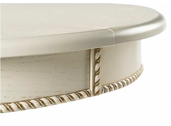 Деревянный стол Павия 90(120)х90х80 слоновая кость с золотой патиной в Кургане