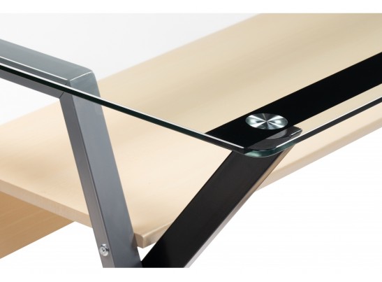 Компьютерный стол Gunar silver gray / clear glass в Кургане