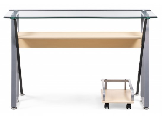 Компьютерный стол Gunar silver gray / clear glass в Кургане