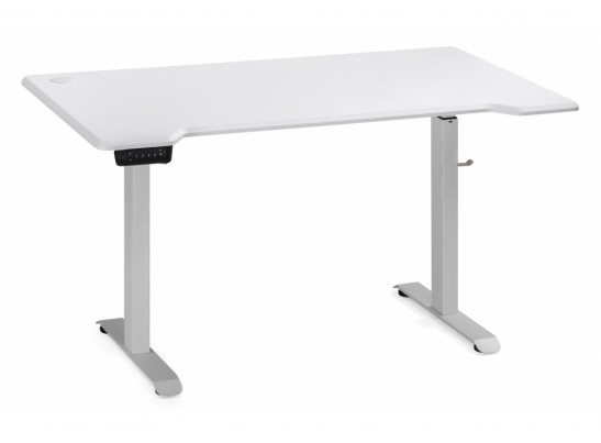 Компьютерный стол Маркос с механизмом подъема 140х80х75 белый / шагрень белая в Кургане