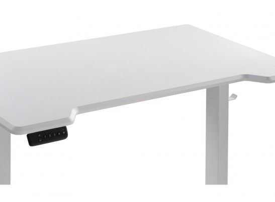 Компьютерный стол Маркос с механизмом подъема 140х80х75 белый / шагрень белая в Кургане