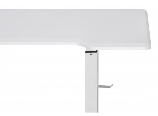 Компьютерный стол Маркос с механизмом подъема 140х80х75 белый / шагрень белая в Кургане