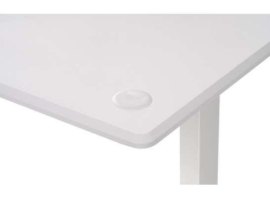 Компьютерный стол Маркос с механизмом подъема 140х80х75 белый / шагрень белая в Кургане