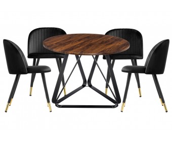 Обеденная группа Иокон black / brown / gold