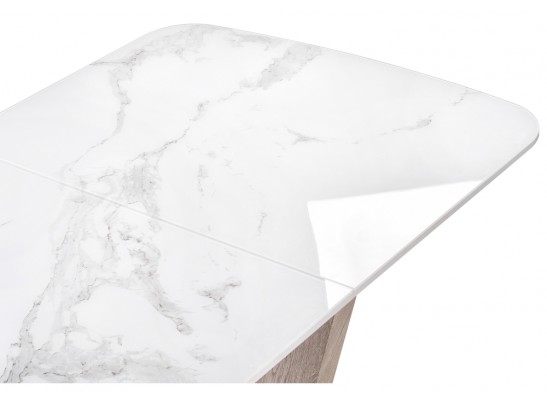 Обеденная группа Виргел светло-серый / белый / белая шагрень / дуб в Кургане