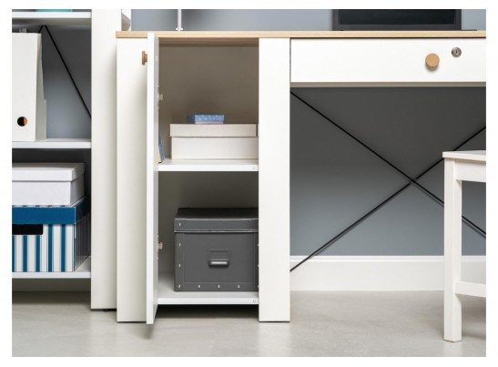 Письменный стол Джастин 12.154 126,2х54,8х75,3 белый шагрень / дуб белый exclusive в Кургане