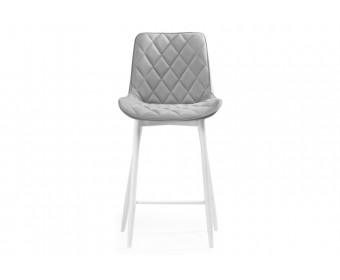 Полубарный стул Баодин велюр светло-серый / белый