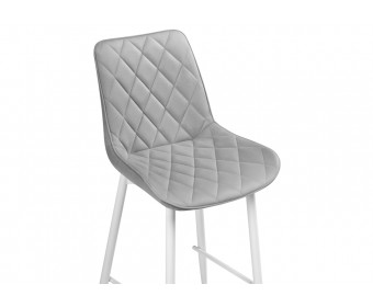 Полубарный стул Баодин велюр светло-серый / белый