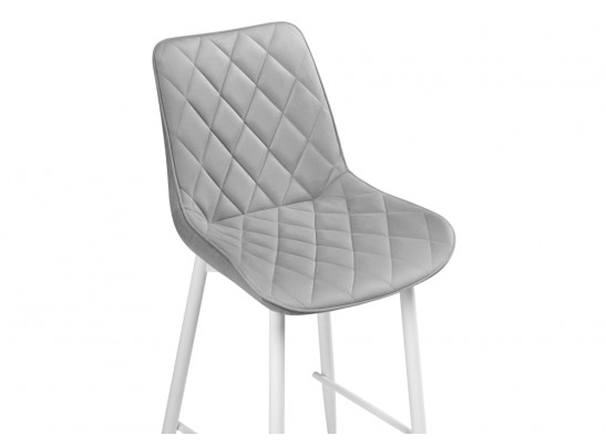 Полубарный стул Баодин велюр светло-серый / белый в Кургане