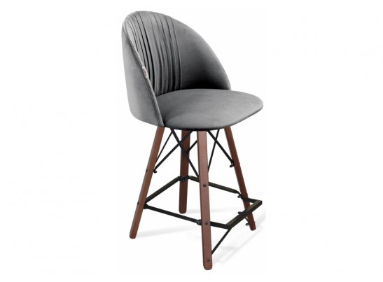 Полубарный стул SHT-ST35-1/S80-1 угольно-серый / темный орех / черный в Кургане