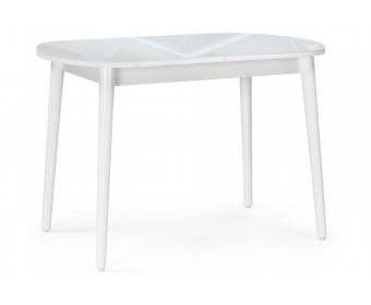 Стеклянный стол Клэйтон белый / белый