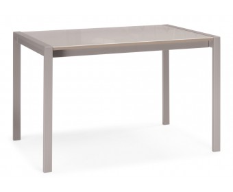 Стеклянный стол Линдисфарн 120(170)х80х75 латте / капучино