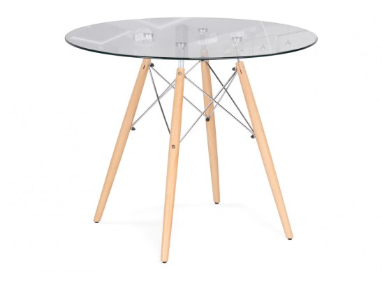 Стеклянный стол PT-151 90х76 clear glass / wood в Кургане